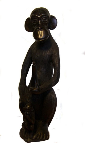 Sculpture intitulée "Famille chimpanzés" par Luc Lavroff, Œuvre d'art originale