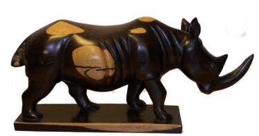 Sculpture titled "Le rhinoceros" by Luc Lavroff, Original Artwork