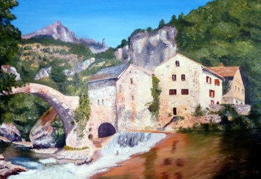 Peinture intitulée "Moulin de Corp" par Luc Manoury, Œuvre d'art originale