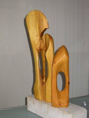 Sculpture titled "Pair et Impair" by Luc Mazurelle, Original Artwork, Wood
