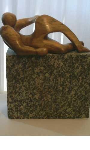 Sculpture intitulée "Danseur au repos" par Luc Mazurelle, Œuvre d'art originale, Bois