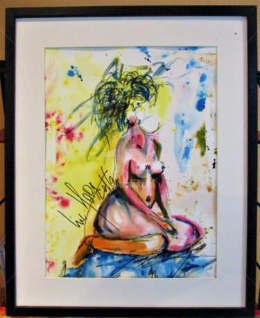 Painting titled "Toi" by Luc Mora, Original Artwork, Ink