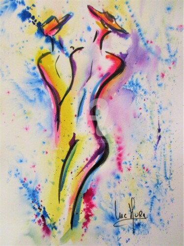 Painting titled "Nous les hommes" by Luc Mora, Original Artwork, Ink