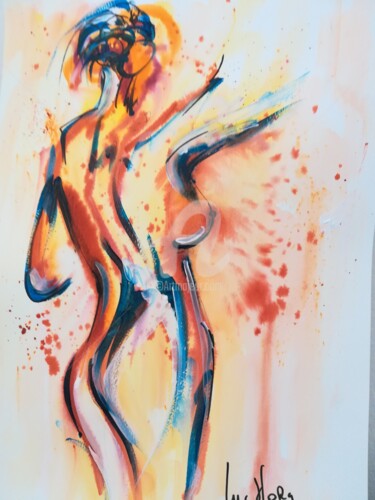 Peinture intitulée "Lui..." par Luc Mora, Œuvre d'art originale, Acrylique