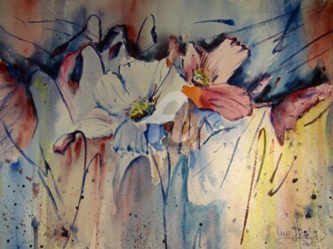 绘画 标题为“fleurs-des-champs” 由Luc Mora, 原创艺术品, 水彩