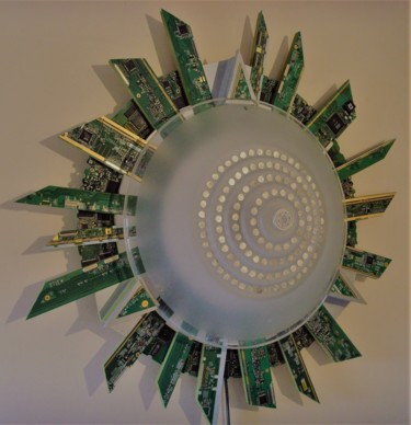 Design intitulée "Electrode" par Luc Obukow, Œuvre d'art originale, Luminaire