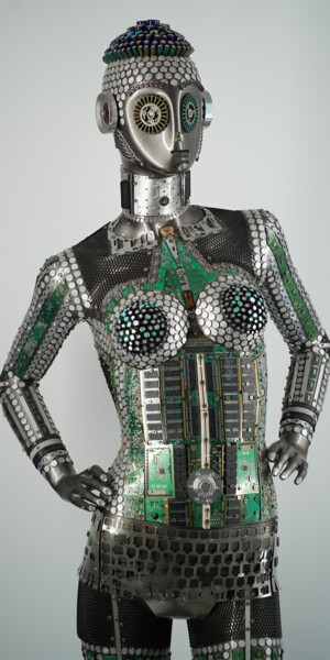 Scultura intitolato "Robota" da Lucobukow, Opera d'arte originale, Alluminio