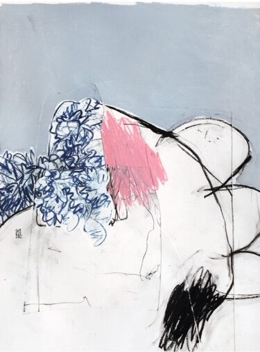 Collages intitolato "NUDE LYING ON MY RI…" da Luc Pierre, Opera d'arte originale, Carta