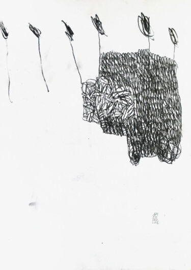 Zeichnungen mit dem Titel "SHORT STORY 36" von Luc Pierre, Original-Kunstwerk, Graphit