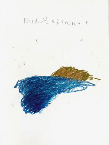 Drawing titled "MEDITERRANEE I" by Luc Pierre, Original Artwork, Pastel