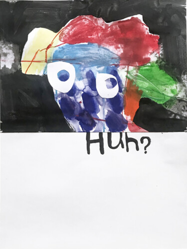 Painting titled "HUH?" by Luc Pierre, Original Artwork, Pastel