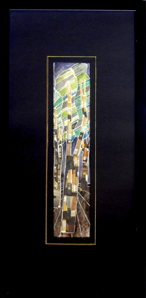 Collages intitulée "De l'or dans la nuit" par Luc Philippe, Œuvre d'art originale, Collages Monté sur Carton