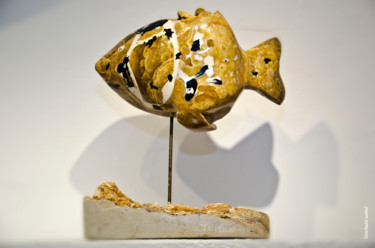 Sculpture intitulée "poisson en onyx" par Trizan, Œuvre d'art originale