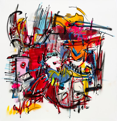 Картина под названием "L'Attique" - Luc Villard, Подлинное произведение искусства, Акрил Установлен на Деревянная рама для н…