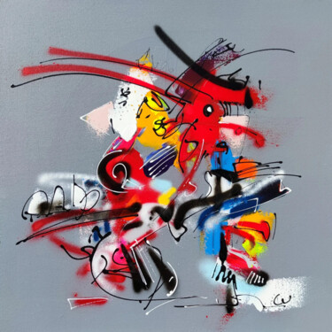 Картина под названием "Jowangsi" - Luc Villard, Подлинное произведение искусства, Акрил Установлен на Деревянная рама для но…