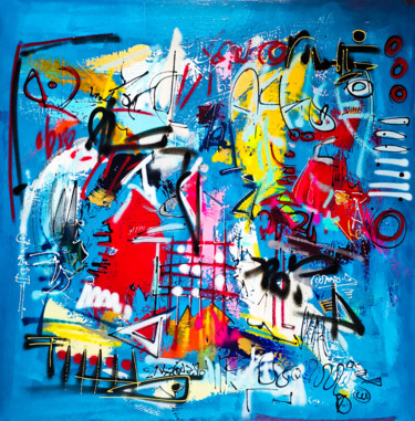 Картина под названием "Free Spirit" - Luc Villard, Подлинное произведение искусства, Акрил Установлен на Деревянная рама для…