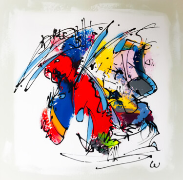 Картина под названием "Epona" - Luc Villard, Подлинное произведение искусства, Акрил Установлен на Деревянная рама для носил…
