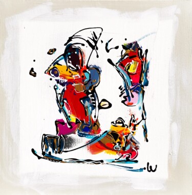 Картина под названием "Ether" - Luc Villard, Подлинное произведение искусства, Акрил Установлен на Деревянная рама для носил…