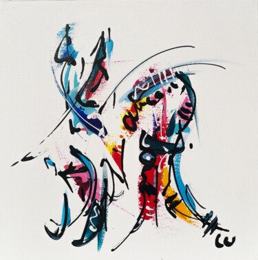 Картина под названием "Draco" - Luc Villard, Подлинное произведение искусства, Акрил Установлен на Деревянная рама для носил…