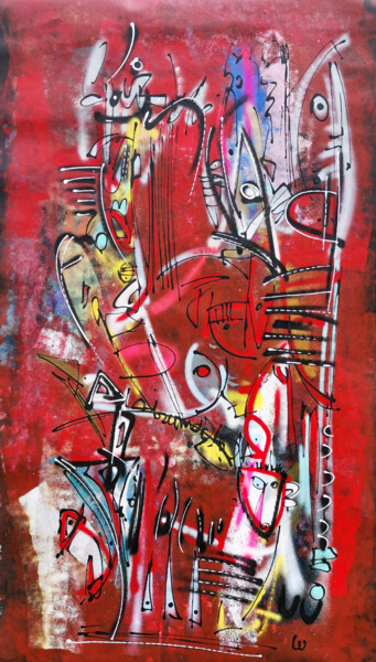 Картина под названием "Divina" - Luc Villard, Подлинное произведение искусства, Акрил Установлен на Деревянная рама для носи…