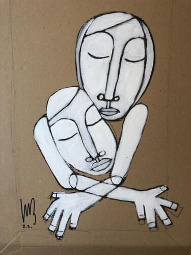 Peinture intitulée "Dans ses bras" par Luc Wunenburger, Œuvre d'art originale, Acrylique