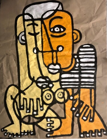 Painting titled "Picasso et sa muse" by Luc Wunenburger, Original Artwork, Acrylic