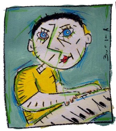 Malarstwo zatytułowany „Le pianiste (2)” autorstwa Luc Wunenburger, Oryginalna praca