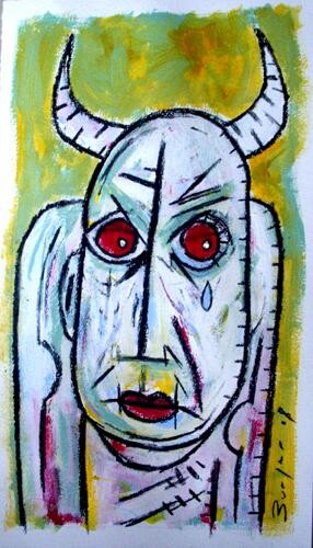 Peinture intitulée "La larme du diable" par Luc Wunenburger, Œuvre d'art originale