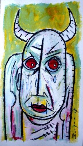 Painting titled "La larme du diable" by Luc Wunenburger, Original Artwork