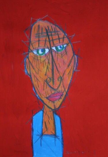 Peinture intitulée "L'homme qui vieillit" par Luc Wunenburger, Œuvre d'art originale