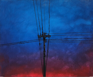 Pittura intitolato "crepuscolo electric…" da Luca Azzurro Arts, Opera d'arte originale, Acrilico