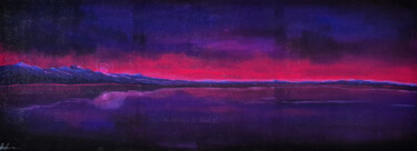 Painting titled "purple sunset" by Luca Azzurro Arts, Original Artwork, Acrylic