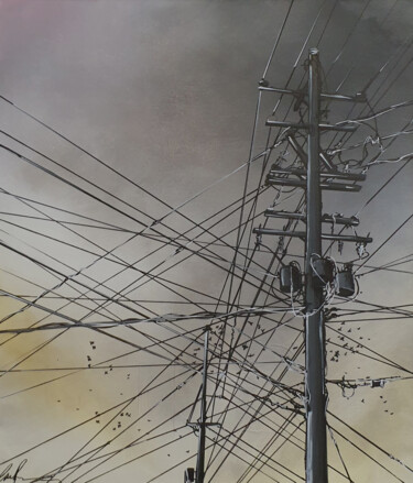 Картина под названием "Chaos between the c…" - Luca Azzurro Arts, Подлинное произведение искусства, Акрил