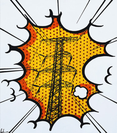 Malerei mit dem Titel "EletricPopole" von Luca Azzurro Arts, Original-Kunstwerk, Acryl