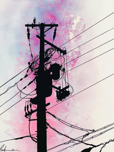 Картина под названием "Soft White and Pink" - Luca Azzurro Arts, Подлинное произведение искусства, Акрил Установлен на Дерев…