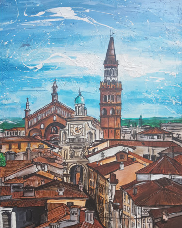 Painting titled "crema dall'alto" by Luca Azzurro Arts, Original Artwork, Acrylic