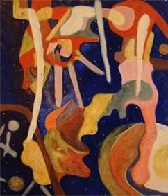 Pittura intitolato "nello spazio" da Luca Barbi, Opera d'arte originale, Olio