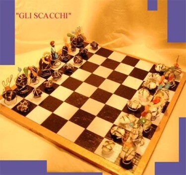 Scultura intitolato "scacchi" da Luca Barbi, Opera d'arte originale, Altro