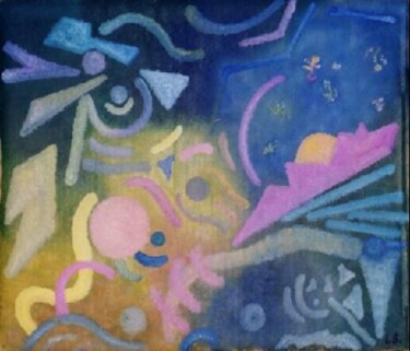 Pittura intitolato "4 colori, piccolo m…" da Luca Barbi, Opera d'arte originale, Olio