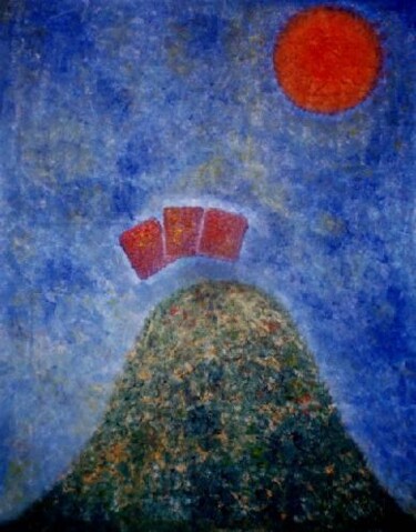 Pittura intitolato "gita in montagna" da Luca Barbi, Opera d'arte originale, Olio