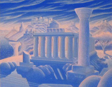 Pittura intitolato "Tempio di Cerere" da Luca Dall'Olio, Opera d'arte originale, Acrilico Montato su Telaio per barella in l…