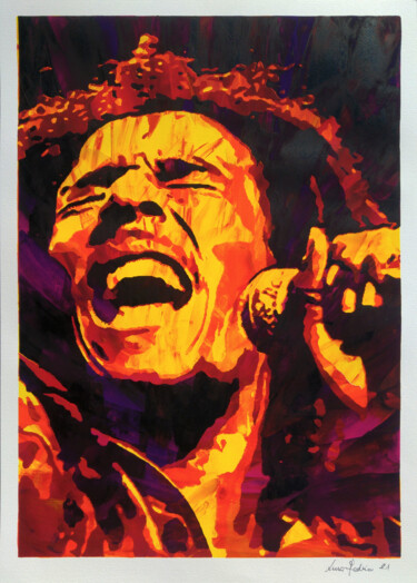 "Bob Marley's Scream" başlıklı Baskıresim Luca Federici tarafından, Orijinal sanat, Serigrafi Diğer sert panel üzerine monte…