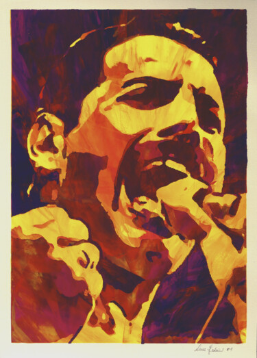Gravures & estampes intitulée "Freddie Mercury's S…" par Luca Federici, Œuvre d'art originale, Sérigraphie Monté sur Plexigl…