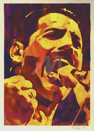 Incisioni, stampe intitolato "Freddie Mercury's S…" da Luca Federici, Opera d'arte originale, Serigrafia Montato su Plexigla…