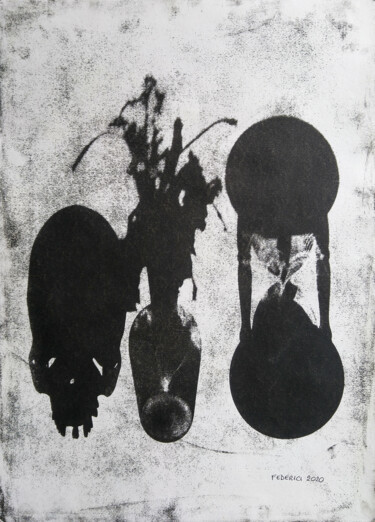 Druckgrafik mit dem Titel "Atomic Vanitas, Com…" von Luca Federici, Original-Kunstwerk, Öl