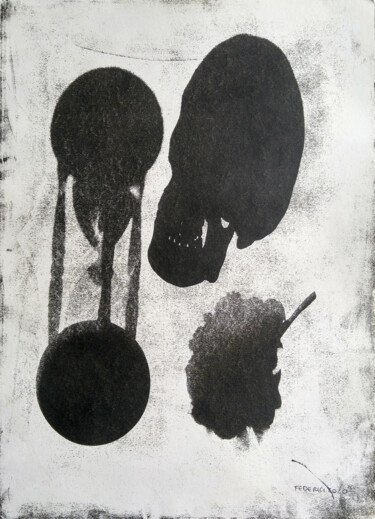 Printmaking titled "Atomic Vanitas, Sti…" by Luca Federici, Original Artwork, Oil
