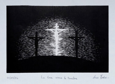 Отпечатки и Гравюры под названием "La luce vince le te…" - Luca Federici, Подлинное произведение искусства, Линогравюры