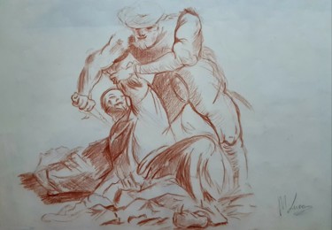 Disegno intitolato "Il sacrificio di Is…" da Luca Martinoli, Opera d'arte originale, Matita