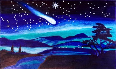 Dessin intitulée "La cometa della spe…" par Luca Martinoli, Œuvre d'art originale, Pastel Monté sur Carton