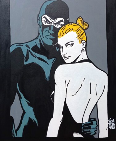Pintura titulada "Diabolik couple (a…" por Luca Oddoni (OneFake), Obra de arte original, Acrílico Montado en Bastidor de cam…